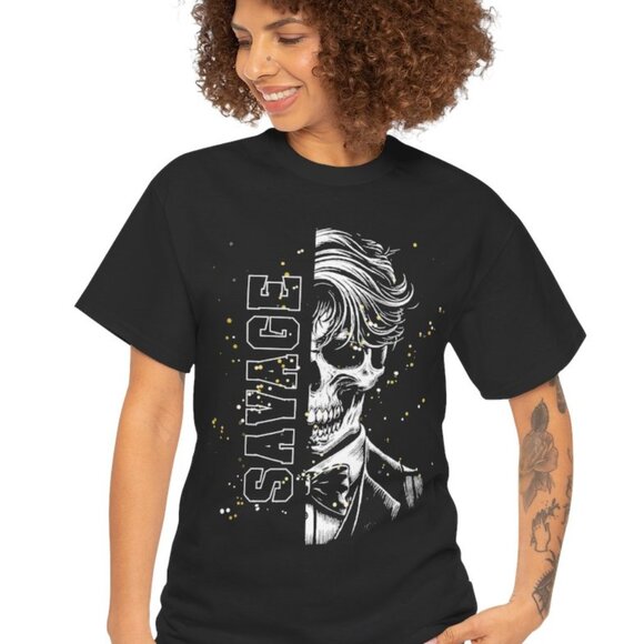 Graphic tee orginal design shirt Savage T-shirt Dark Crime - Picture 2 of 7